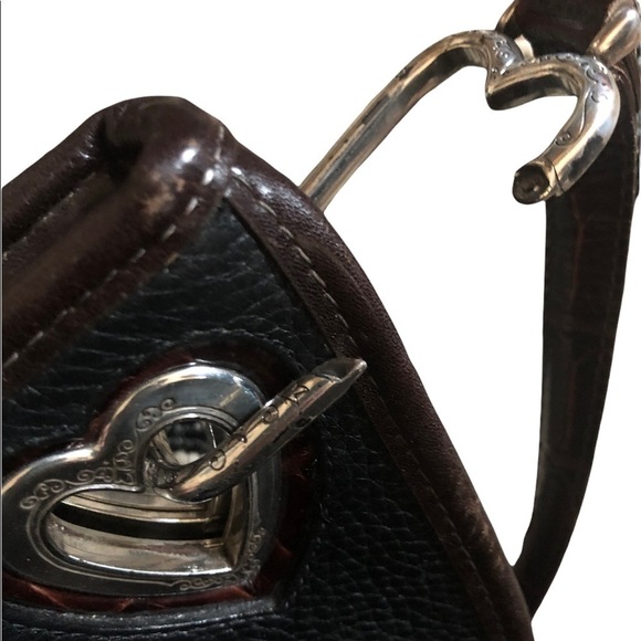 Brighton Pebble Leather Tortoise Shell Shoulder/Clutch Handbag Cut Outs Charm - Picture 3 of 10